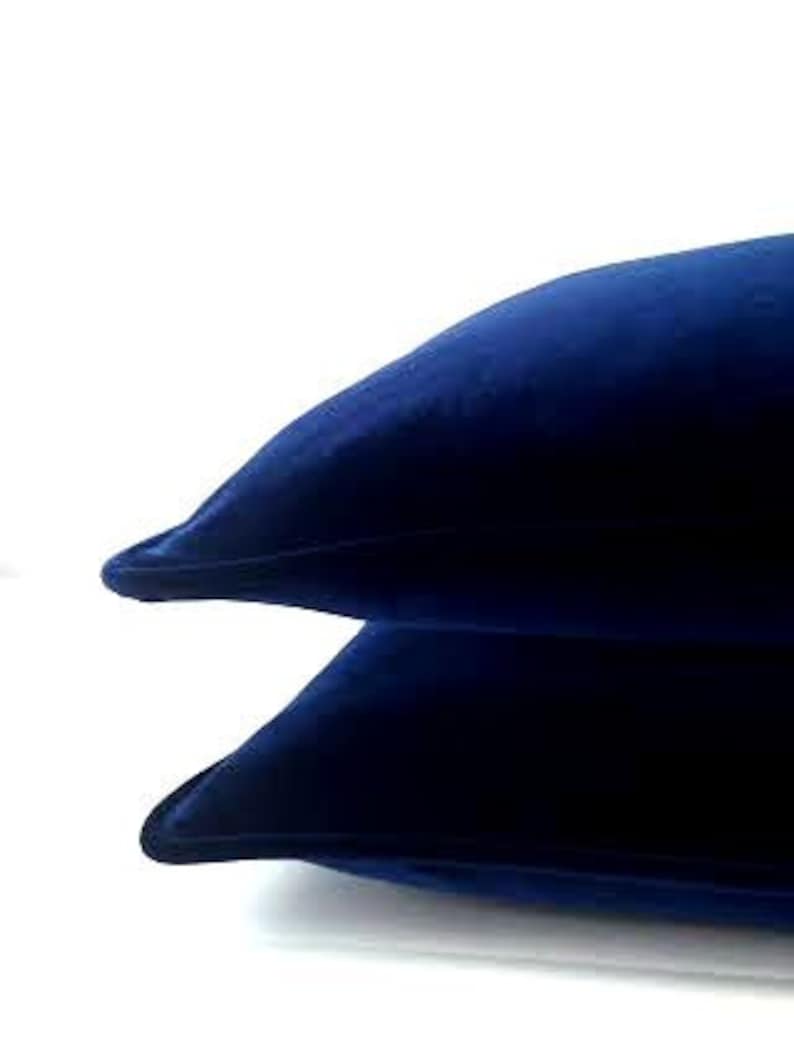 Navy Blue Velvet Throw Pillow Cover Velvet Blue Cushion Cover Etsy