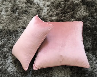 Dusty Rose Velvet Pillow Cover, Dusty Pink Cushion Cover