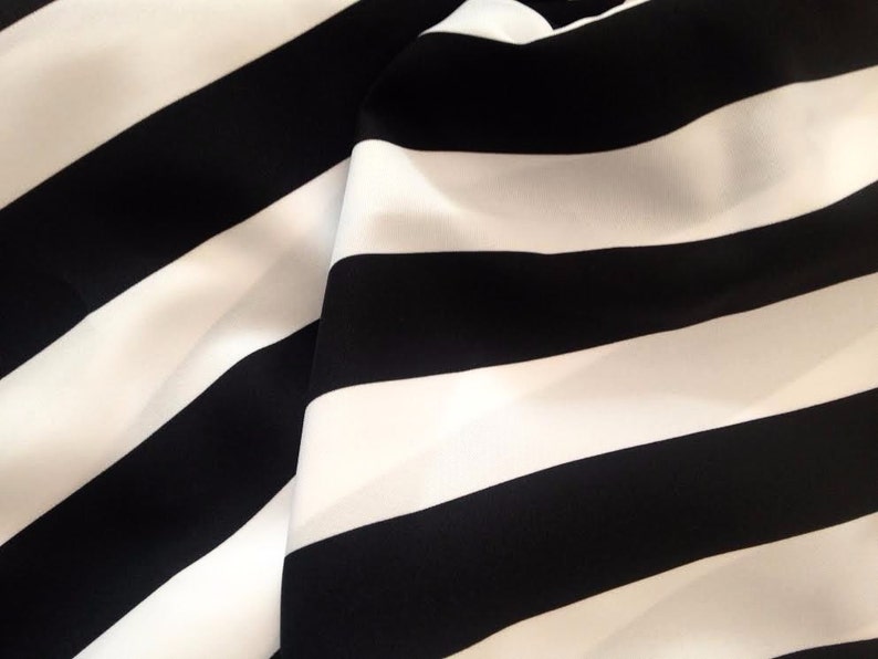 Striped Black and White Fabric Width 55 Sold by the Etsy