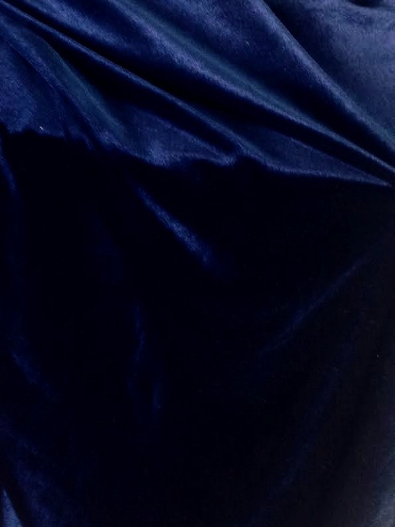 Navy Blue Velvet Fabric By the Yard Width 57 Midnight Etsy
