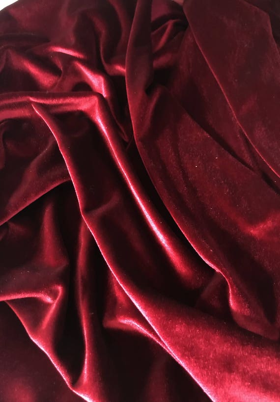 Burgundy Velvet Fabric By the Yard Maroon pillows | Etsy