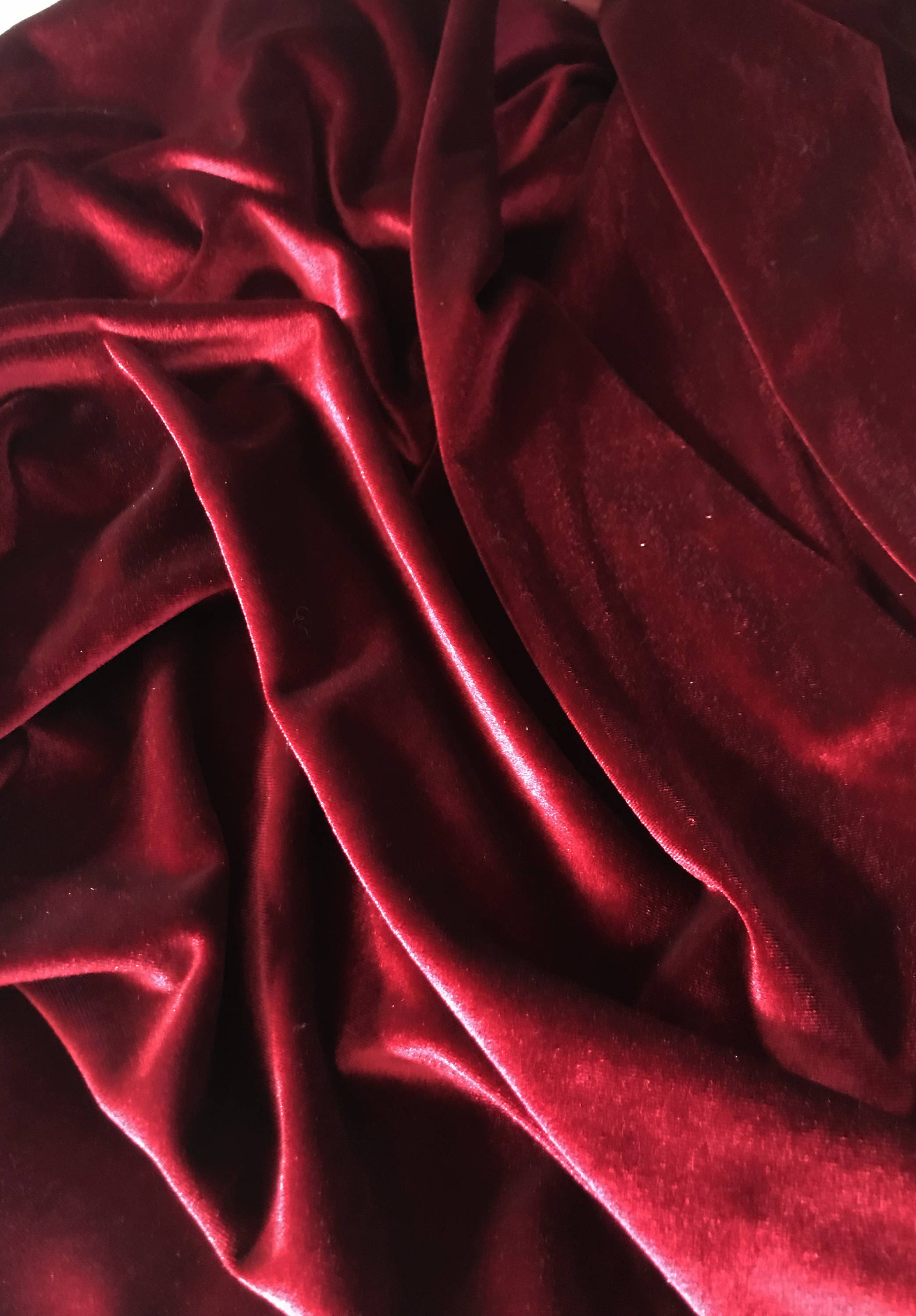 Burgundy Velvet Fabric By the Yard, Width 57, Burgundy Velvet Material