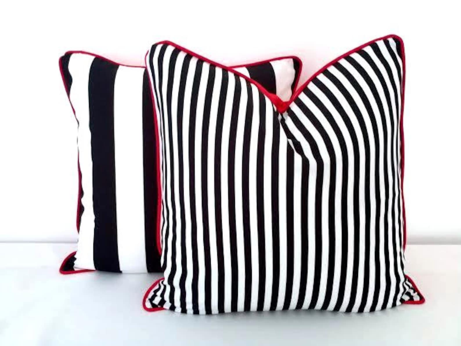 Black and White Striped Throw Pillow Cover Narrow Black and Etsy