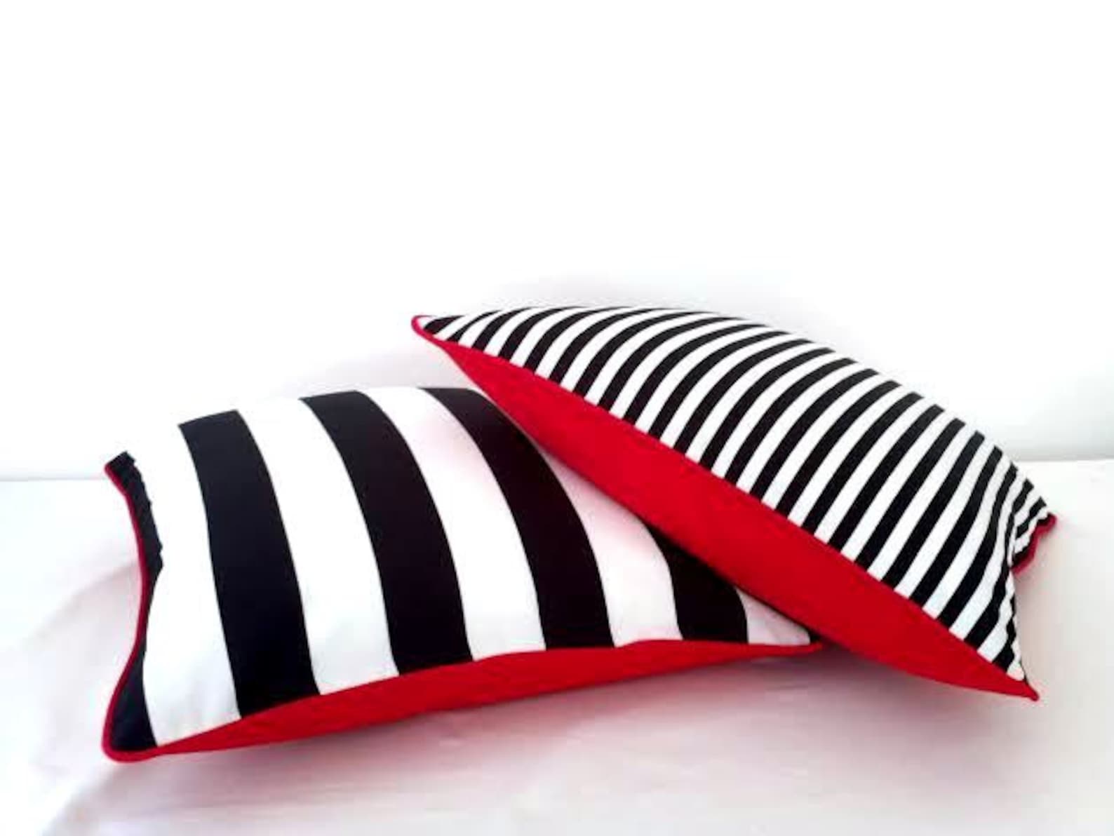 Black and White Striped Throw Pillow Cover Narrow Black and Etsy