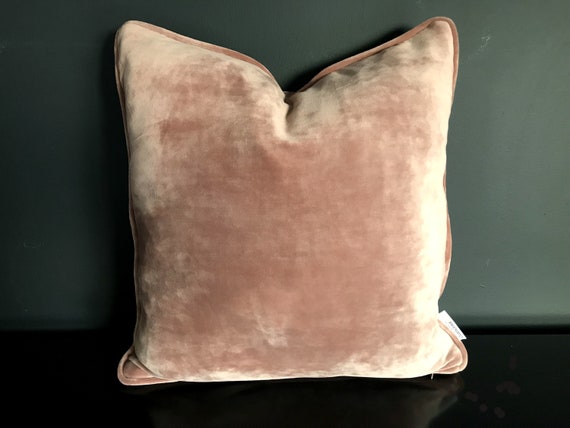 Dusty Rose Throw Velvet Pillow Cover, Blush Pink Cushion Cover