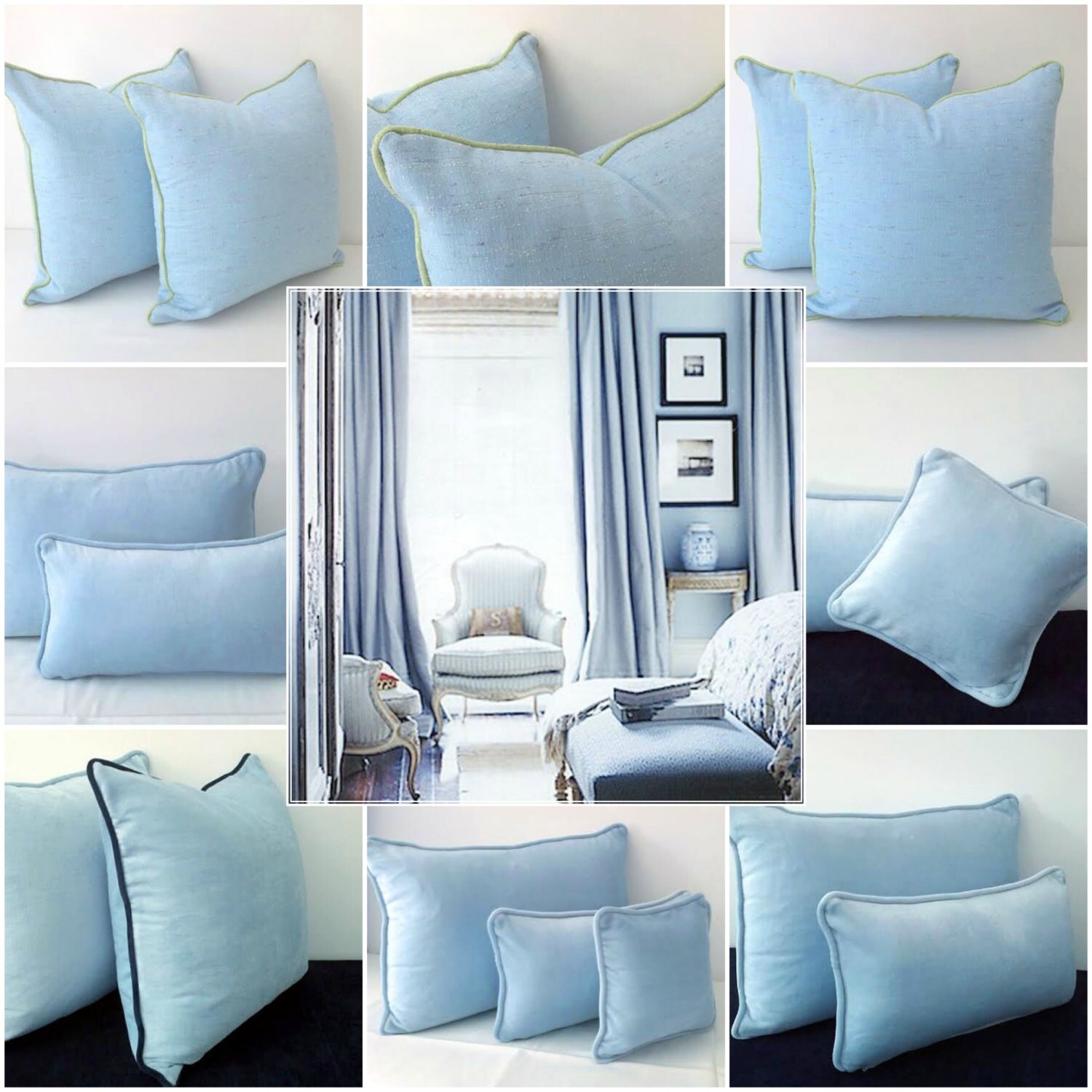 Velvet Baby Blue Throw Pillow Velvet Cushion Baby Room Decor Etsy