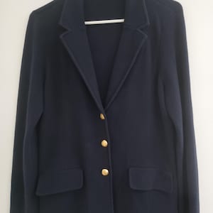Ralph Lauren Navy Blue Knit Blazer