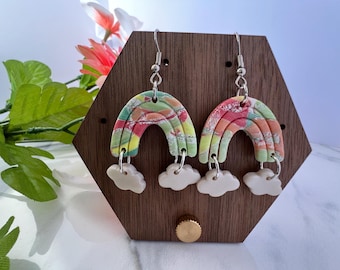 Colorful rainbow earrings!