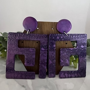 Unique abstract purple earrings