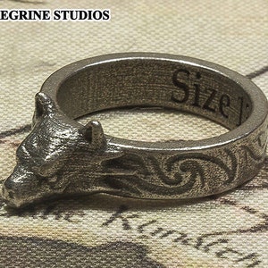 Hircine's Ring - Sizes 6 - 13 (Stainless Steel, Polished Silver)