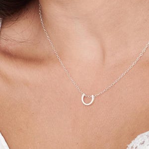 Sterling Silver Horseshoe Necklace: Minimalist Good Luck Charm
