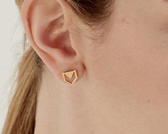 Stud Earrings, Geometric Gold Earrings, Simple Gold Earrings, Dainty Post Earrings, Minimalist Earrings, Birthday Gifts for Her