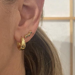 Gold Chunky Hoop Earrings, Bold Gold Hoops, Small Hoops Earrings, Thick Hoop Earrings Minimalist Gold Earrings, Gift For Her