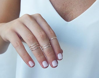 Thin silver rings, Skinny rings, Set of 6 stacking rings, Knuckle Rings, Fashion rings, Gifts under 20, Silver jewelry, Silver accessories