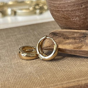 Gold Chunky Hoop Earrings, Bold and Elegant Hoops, Small Hoops Earrings, Minimalist Gold Earrings, Gift For Her