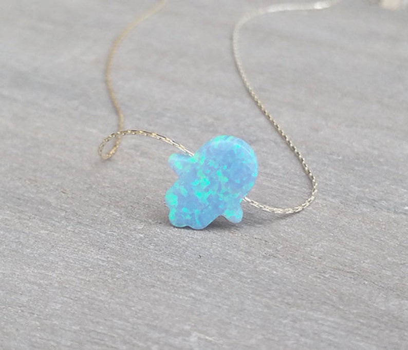 Turquoise Necklace Opal Necklace Gold Hamsa Necklace Opal Etsy