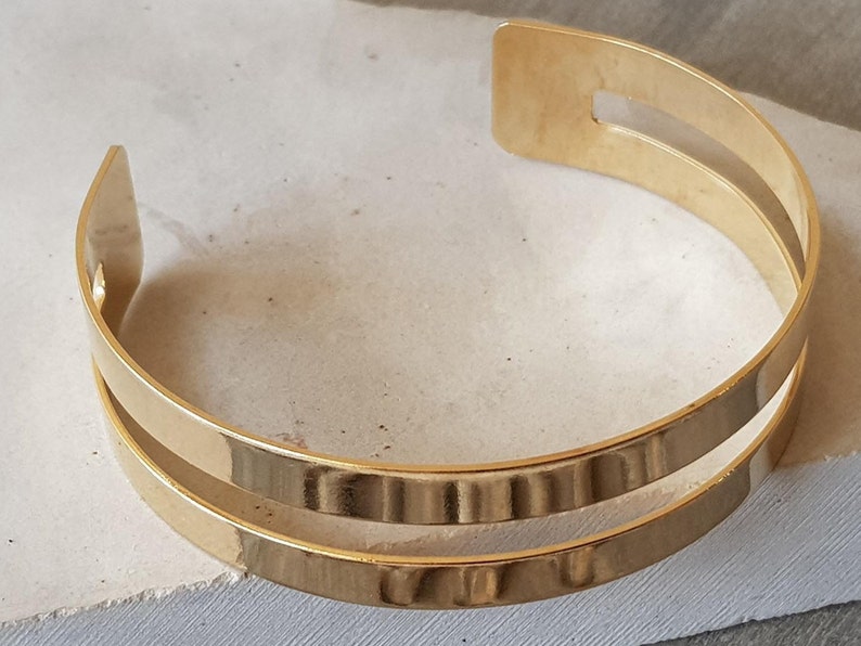 Gold Cuff Bracelet Adjustable Bracelet Minimalist Bracelet Etsy
