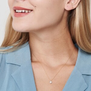 Diamant-Halskette, zarte Goldhalskette, kleine Diamant-Halskette, Zirkonia-Birnen-Diamant, zierliche Hochzeitshalskette