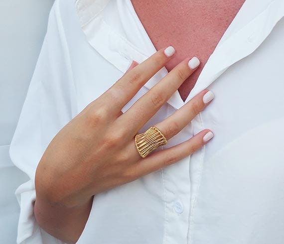 Rings for Women, Gold Statement Ring, Big Rings, Vintage Rings, Fashion Ring,  Adjustable Ring, Classic Ring, Dainty Open Ring, Mesh Ring 