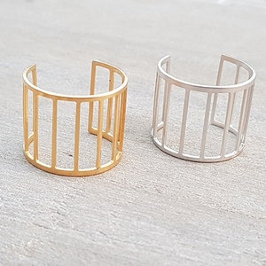 Cuff Ring, Cage Ring Gold or Silver, Sister Gift, Rings for Women, Fashion Ring, Unique Rings, Dainty Adjustable Ring, Simple Ring image 7