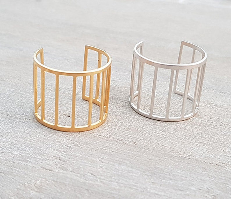 Cuff Ring, Cage Ring Gold or Silver, Sister Gift, Rings for Women, Fashion Ring, Unique Rings, Dainty Adjustable Ring, Simple Ring image 7