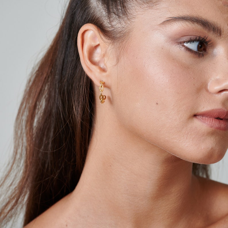 20mm Chain Hoop Earrings Link Hoop Earrings Braided Hoops Etsy