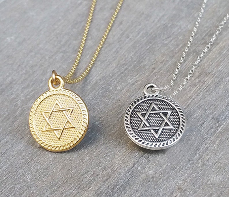 Star of David Necklace in Gold or Silver, Magen David Necklace, Jewish Star Necklace, Charm Necklace, Bat Mitzvah Gift, Jewish Jewelry image 5