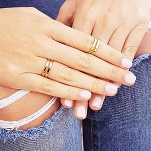 Rings for Women in Gold Fill, Rose Gold or Silver, Set of 2 Knuckle Rings, Adjustable Midi Rings,  Minimalist Jewelry, Sister Gift