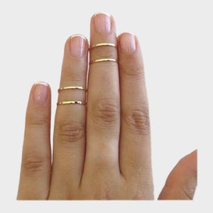 Gold Thin Knuckle rings, Modern Midi Rings Set of 12 knuckle rings, Stacking Rings Set, Gold, Silver, or Rose gold Knuckle rings