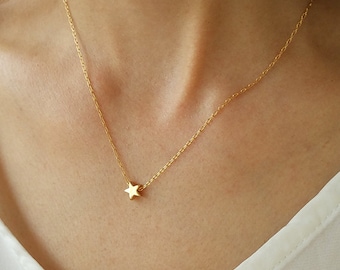 Tiny Star Necklace, Goldfilled Star Necklace, Star Pendant Necklace, Dainty Star Jewelry, Cute Star Necklace, Simple Gold Necklace, Bff Gift