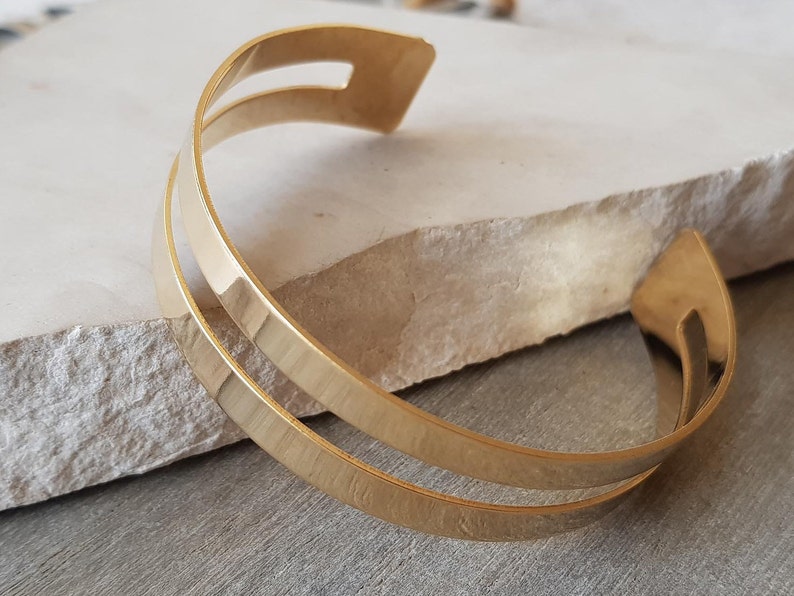 Brown - Brass Metal Handcrafted Cuff Bracelet (Adjustable) 76