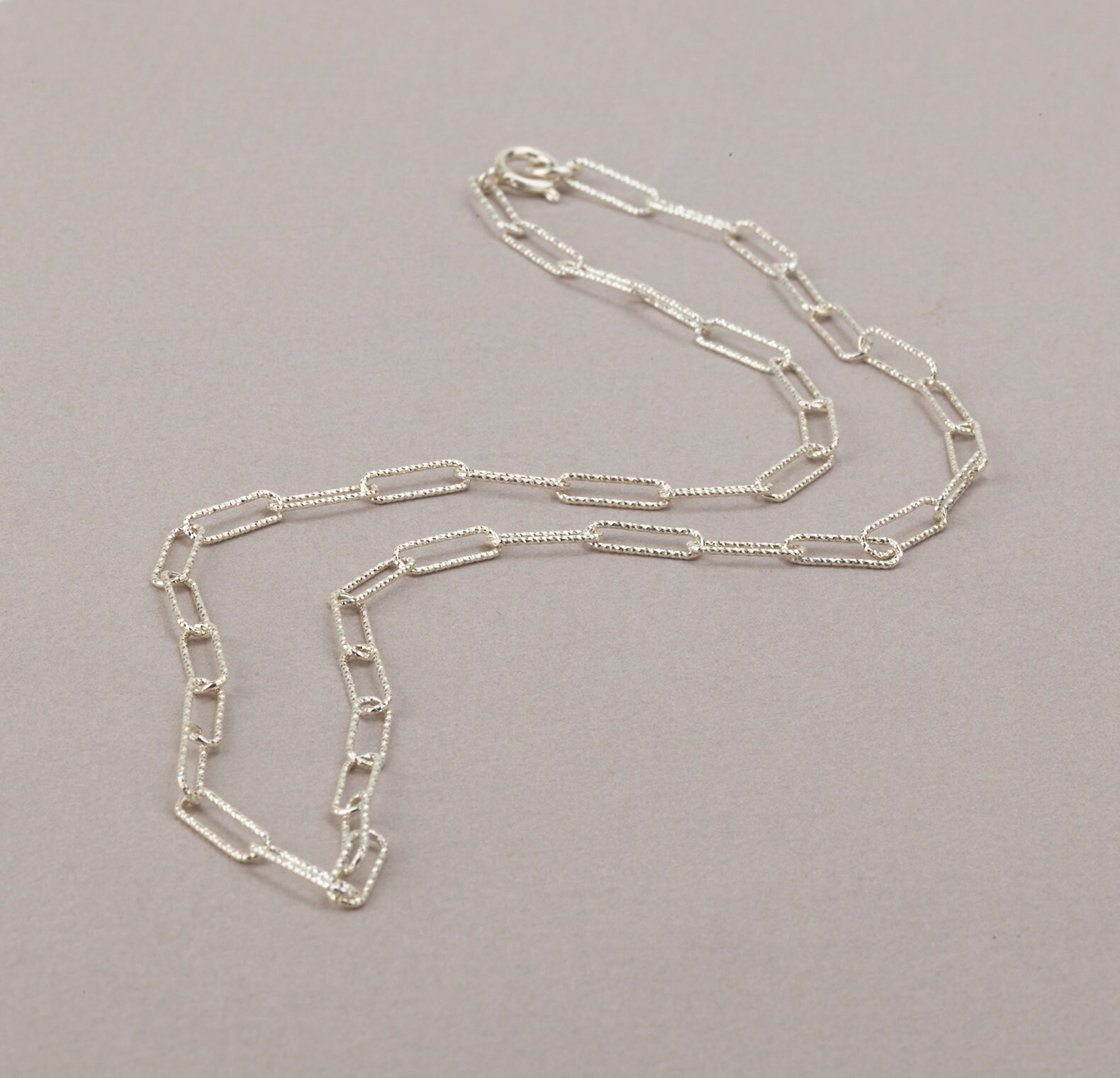Sterling Silver Chunky Chain Necklace Pave Link Necklace Etsy