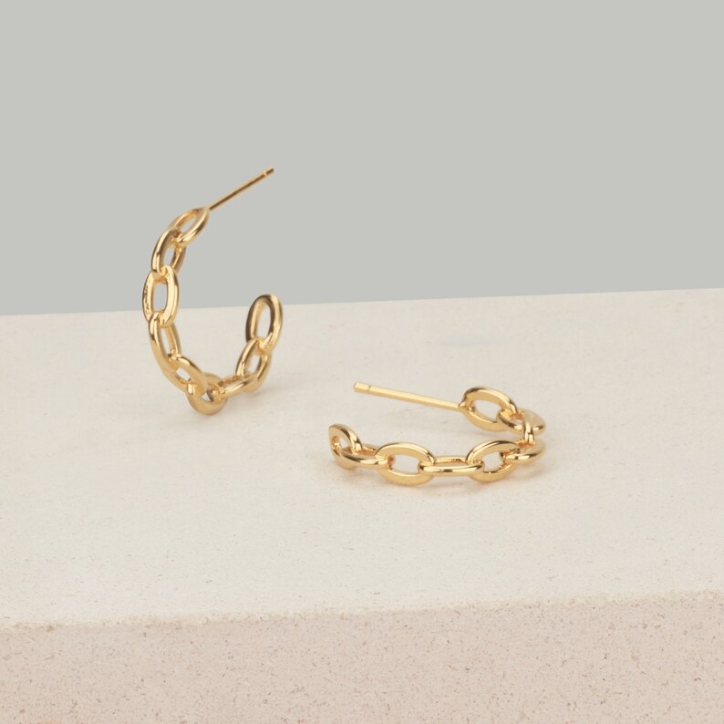 20mm Chain Hoop Earrings Link Hoop Earrings Braided Hoops Etsy