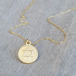 Star of David Necklace in Gold or Silver, Magen David Necklace, Jewish Star Necklace, Charm Necklace, Bat Mitzvah Gift, Jewish Jewelry image 4