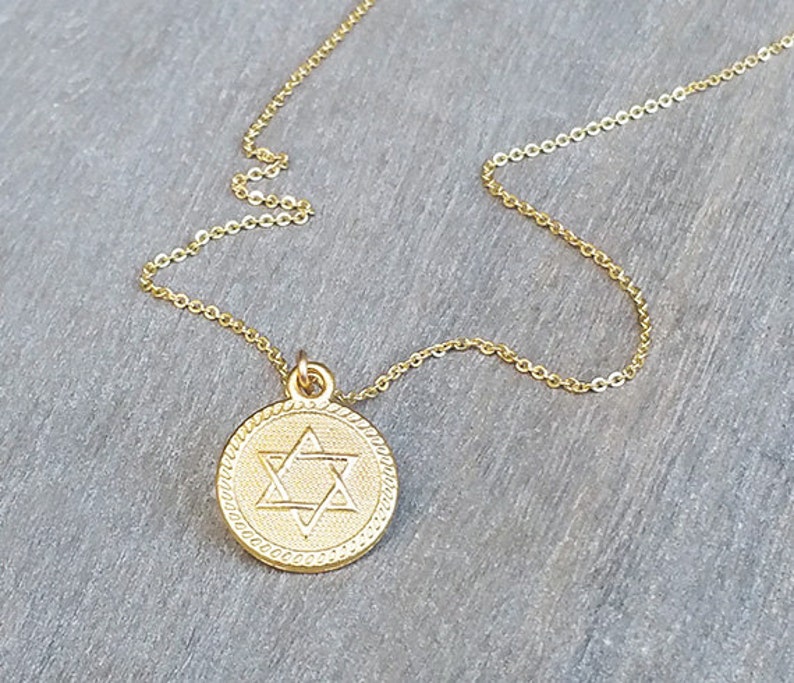 Star of David Necklace in Gold or Silver, Magen David Necklace, Jewish Star Necklace, Charm Necklace, Bat Mitzvah Gift, Jewish Jewelry image 4