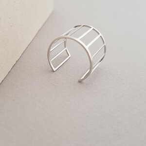 Cuff Ring, Cage Ring Gold or Silver, Sister Gift, Rings for Women, Fashion Ring, Unique Rings, Dainty Adjustable Ring, Simple Ring image 9