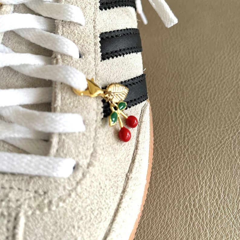 Shoe Charms, Shoelace Charms for in Gold, Shoe Jewels, Shoe Jewelry, Sneakers Charms, Charms Shoe Accessories, Cherry Charm, Shoe Clips image 8