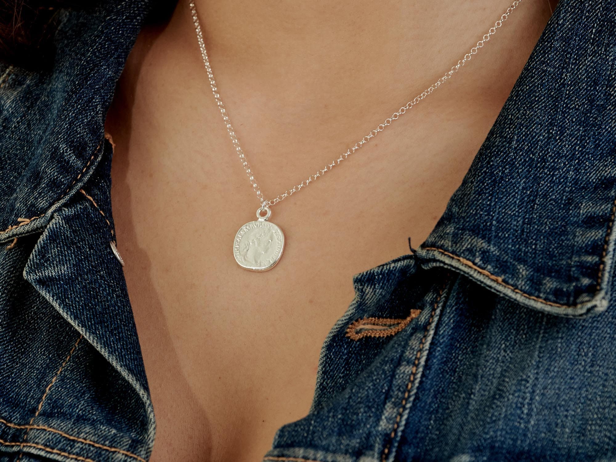 Silver Coin Necklace - Etsy Canada