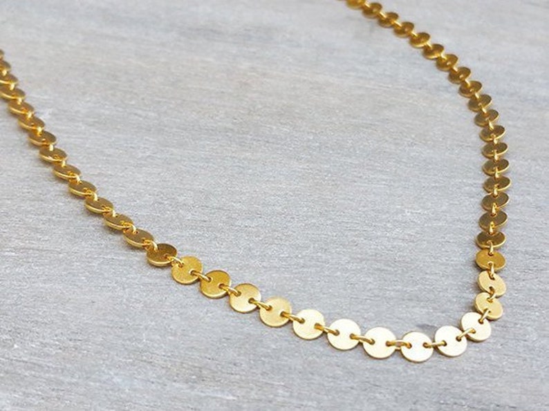 Gold Choker Necklace, Gold Tattoo Necklace, Boho Choker Necklace, Coin Choker, Bohemian Jewelry, Layering Necklace, Dainty Choker Necklace image 2