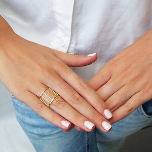 Cuff Ring, Cage Ring Gold or Silver, Sister Gift, Rings for Women, Fashion Ring, Unique Rings, Dainty Adjustable Ring, Simple Ring image 4