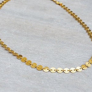 Gold Choker Necklace, Gold Tattoo Necklace, Boho Choker Necklace, Coin Choker, Bohemian Jewelry, Layering Necklace, Dainty Choker Necklace image 7