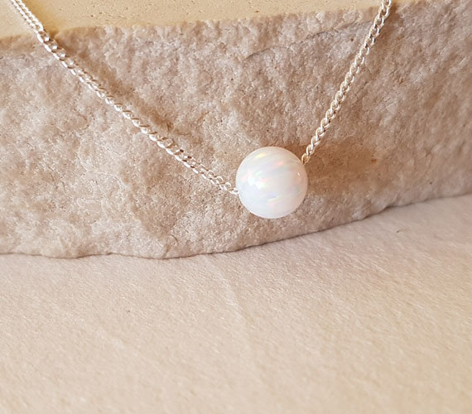 Opal Ball Necklace Gold Necklace Opal Necklace Opal Etsy Israel