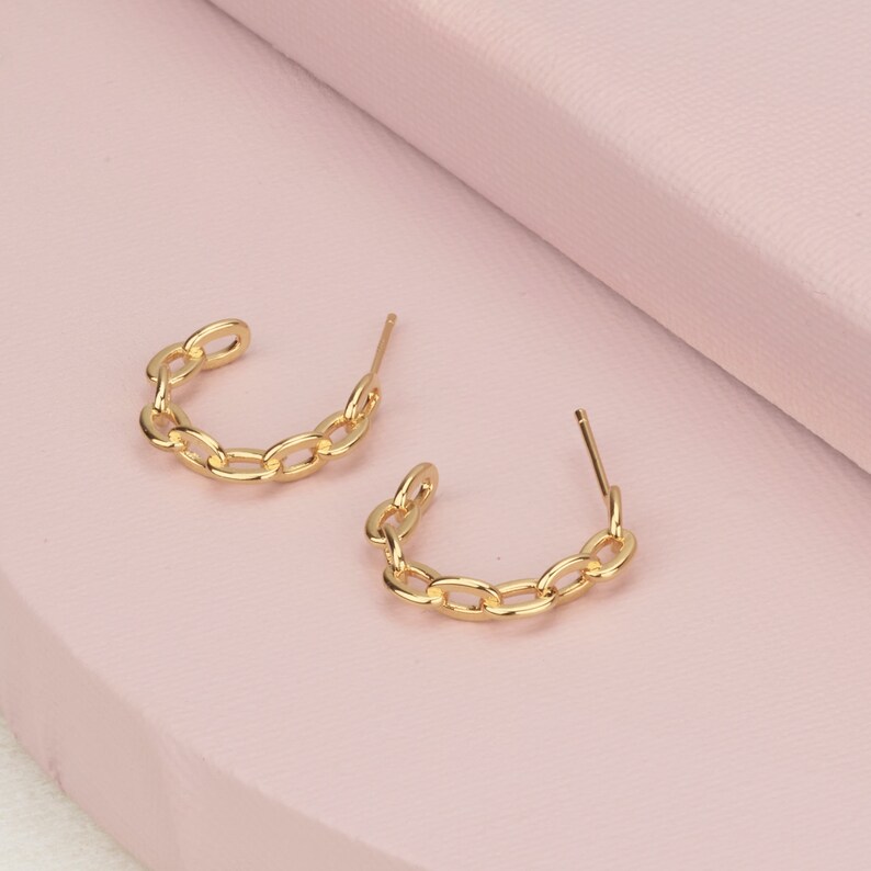 20mm Chain Hoop Earrings Link Hoop Earrings Braided Hoops Etsy