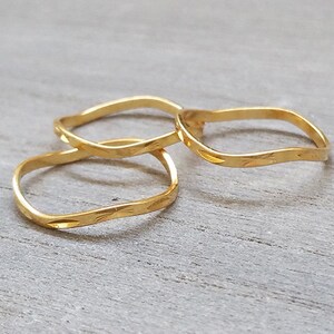 Fashion Rings, Gold Midi Rings, Unique Gifts, Small Rings, Goldfilled Stacking Rings, Gold Rings, Set of 3 Knuckle Rings, Above Knuckle Ring image 4