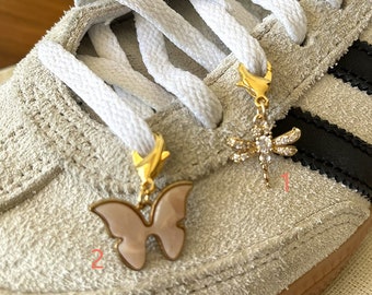 Shoe Charms For Laces in Gold, Butterfly Charm, Firefly Charm, Shoe Jewels, Shoe Jewelry, Sneakers Charms, Accessories for Women, Shoe Clips