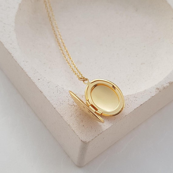 Gold Long Locket Necklace Vintage 