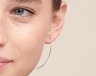 Orecchini ad arco minimalisti in oro 14K