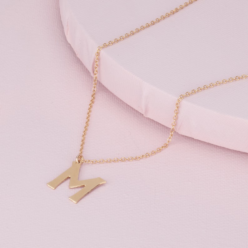 Large Gold Letter Necklace Custom Initial Necklace Gift Etsy
