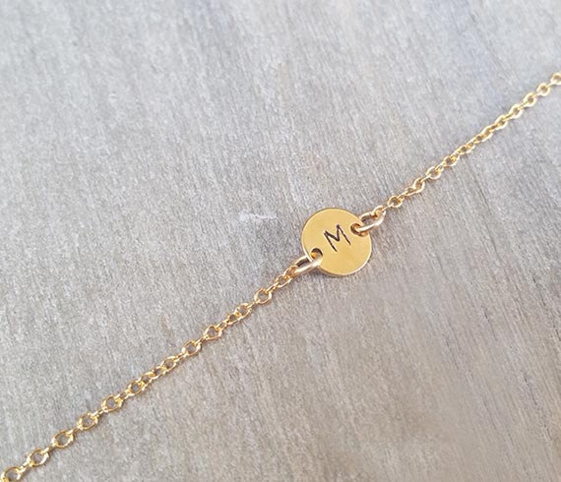 Initial Choker Necklace Gold Choker Necklace Disc Necklace Etsy Israel
