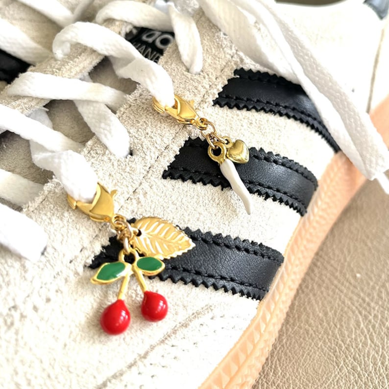Shoe Charms, Shoelace Charms for in Gold, Shoe Jewels, Shoe Jewelry, Sneakers Charms, Charms Shoe Accessories, Cherry Charm, Shoe Clips image 10
